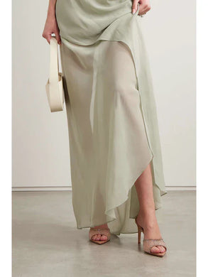 GIANVITO ROSSI Rania 85 Suede Organza Embellished Mules