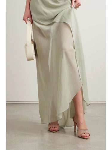 GIANVITO ROSSI Rania 85 Suede Organza Embellished Mules