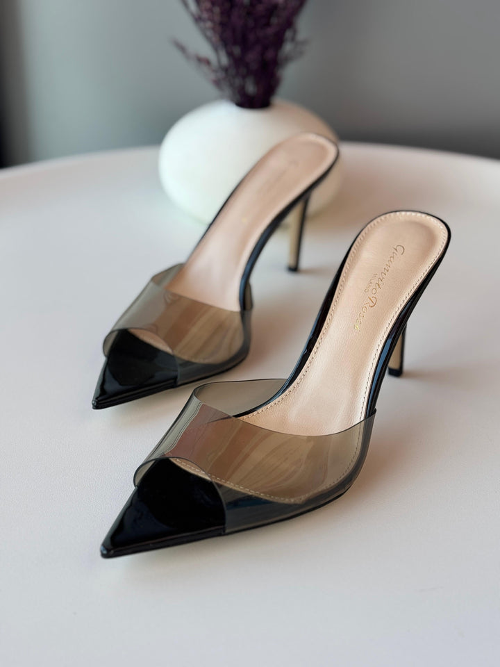 GIANVITO ROSSI Rania 85 Suede Organza Embellished Mules