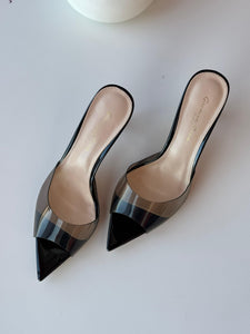 GIANVITO ROSSI Rania 85 Suede Organza Embellished Mules